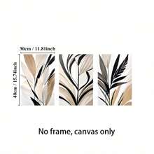 3 Pcs Frameless Posters, 2D Inkjet Printing, Abstract Tropical Plants, Beige Bohemian Style Abstract Wall Art Prints, Neutral Style, Suitable For Living Room, Bedroom, Porch, Restaurant Decoration Painting Posters