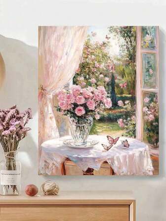 适合初学者的精美花卉数字油画，高清图案，丰富的颜料，轻松上色，创作艺术杰作，适合装饰和送礼！极具吸引力的数字油画，海量图案选择，颜料充足持久，在家即可体验绘画大师的成就感，无框画，40x50厘米