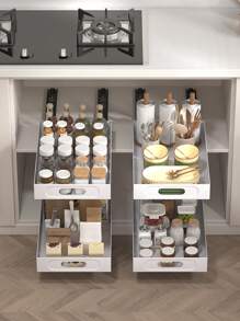 Pull - Out Kitchen Drawer Organizers - High - Capacity Storage, Effortlessly Classify Spices And Utensils, Optimize Cabinet Space