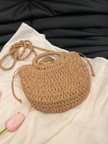 Minimalist Multi-Purpose Fashion New Woven Shoulder Bag - Khaki - View 10