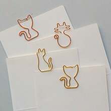 5pcs/10pcs A Variety Of Cute Cat-Shaped Paper Clips, Office Document Classification Clips, Colorful Paperclip Planners And Creative Office Bookmarks,Back To School,School Supplies - Multicolor - View 4