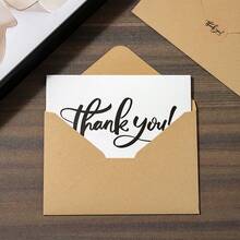 6 件/套折叠感谢卡套装，包括带密封贴纸的白色/牛皮纸信封、邀请函、明信片、生日、节日、婚礼信封 - 彩色 - 查看 10