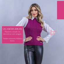 Bottle Vest Braid Blouse Knit Women's Fashion Winter Summer - 紅色 - 查看 3