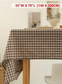 1pc Vintage Checkered Tablecloth, Skin-Friendly And Absorbent, Reusable For Weddings, Valentine's Day, Parties, Dining Rooms, Living Rooms, And Daily Decor