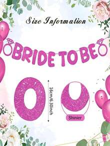 1 Set Gold Glitter "Bride To Be" Wedding Banner, Suitable For Bridal Shower, Wedding Celebration, Bachelorette Party, Hanging Decor - Multicolor - View 11