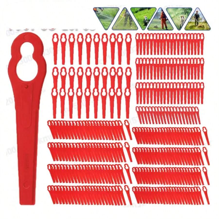 30-99 peças Lâminas de Cortador de Plástico para Aparador de Grama Elétrico Sem Fio Ferramenta Trançadeira, Lâminas de Aparador de Grama de Reposição, Ferramenta de Jardim