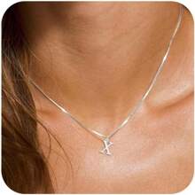 1 pieza Collar con colgante de inicial del alfabeto A-Z 26 letras, hipoalergénico, de acero inoxidable, regalo de joyería apto para uso diario