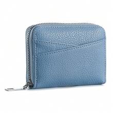 1 件女士时尚多隔层拉链零钱包 PU 皮革压花图案多功能信用卡钱包女士钱包迷你钱包钱包钱包钥匙扣 - 彩色 - 查看 17