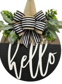 Señal redonda de madera talla grande vendida, pieza decorativa de madera para la puerta principal, decoración del hogar