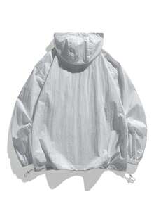 女士薄款透气宽松防晒夹克，夏季轻便男女通用防晒外套 - 淺灰色 - 查看 2