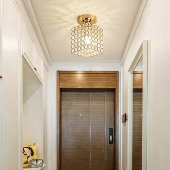 1st modern minimalistisk nordisk stil taklampa i kristall, lämplig för hall/foajé/veranda/balkong, exklusive glödlampa