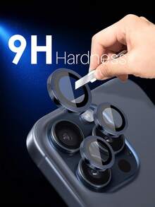 Bộ 9 miếng dán bảo vệ ống kính camera màu xanh kim loại, vừa khít, hình tròn, tương thích với iPhone 17 Pro Max/17 Air/16 Pro Max/16 Pro/16 Plus/16/16E/15/14/13 Mini/12/11 - 9 chiếc - Xem 3