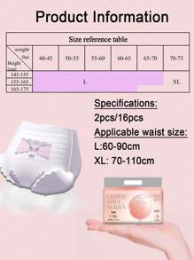 2/16pcs, Sanitary Napkins, Night Sanitary Napkins, L/Xl, Ultra-Thin And Breathable, Dry, For Postpartum Women,Period Underwear,Pantyliners,Pants Napki Overnight Protection Pants,Leak-Proof Period Underwear