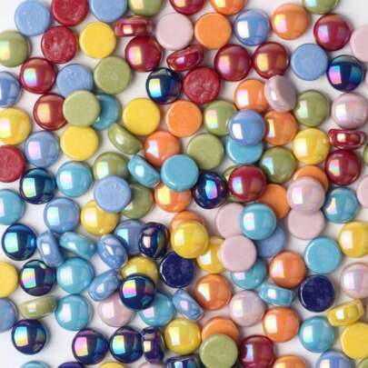 200g/7.05oz Vibrant Iridescent Glass Mosaic Tiles Assortment - Colorful DIY Craft Supplies For Art Projects, Home Decor, And Mosaic Art