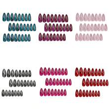 Get Elegant With 144pcs/6pcs Set Medium Almond Simple Classic Naked Color Soild Color Glossy Cat Eye With Black,Hot Pink,Dusty Pink ,Burgundy ,Green Full Cover Fake Press On Nail Kit Suitable For Daily Wear And Nails DIY Made Hand