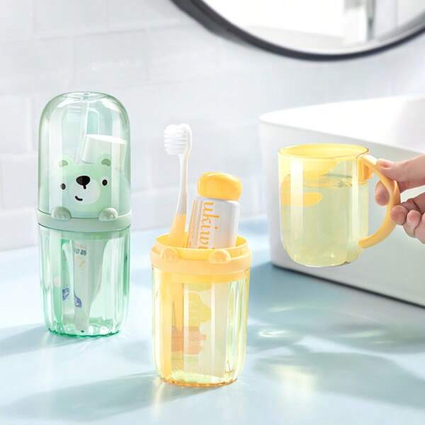 1 pieza Juego de portacepillos de dientes, vaso de enjuague, estuche de viaje para cepillo de dientes, vaso para cepillo de dientes, portacepillos de dientes portátil