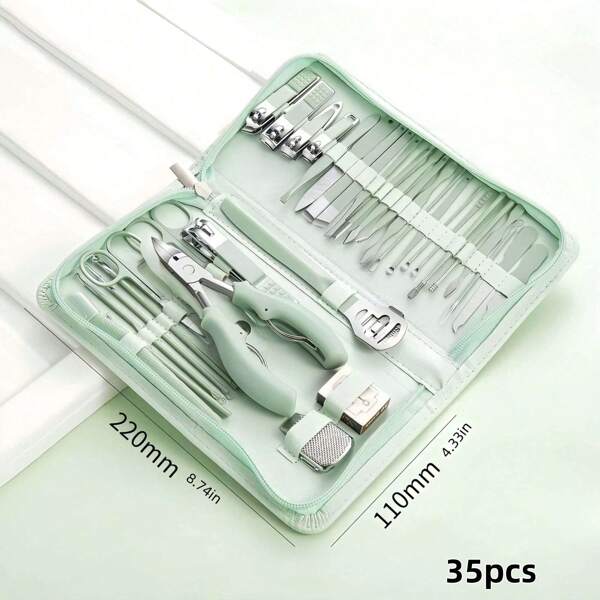 1 Set Of Stainless Steel Nail Clipper Set, Foot Repair Tool With Portable Travel Case - Professional Beauty Tool For Precise Cutting And Styling, Perfect For Home And Travel Use