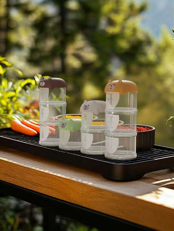 1pc/2pcs/3pcs Travel Storage Bottle, Portable Camping Spice Container, Multi-Functional Detachable Sealed Jars For Home