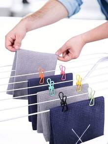 10/20/30个装多色混装不锈钢夹子，多功能实用晾衣绳夹，固定工具夹，室内/室外旅行晾衣架固定夹，露营配件-金属彩色涂层，彩色密封夹，用于晾晒衣物，装饰照片墙，便签贴纸，密封食品袋，露营配件，多用途夹子，家居装饰，家居饰品 - 彩色 - 查看 4