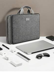 1PC Expandable Laptop Sleeve 15 15.6 16 Inch Case Bag For Popular 15"-16" Notebooks Water-Resistant Handbag Multipurpose Computer Accessories Storage Bag