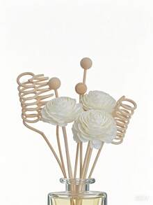 סט מפזרי ריח ראטן של 9/6/3 יחידות, מרחיב ניחוח מפזר ריח ראטן ומילוי פרחים, מקלות מפזרי ריח ראטן, מתאים לעיצוב הבית והמשרד, צבע טבעי - ריבוי צבעים - ראה 4