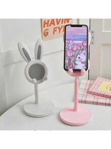 1pc Adjustable Folding Rabbit-Shaped Tabletop Stand For Tablets And Phones, School Supplies,Back To School