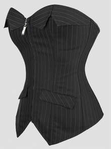 Women's Underbust Vintage Striped Corset, Body Shaping Tank Top For Stage Performance, Role Playing, Daily Wear, Corset Top