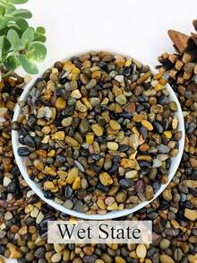 天然河石、混合彩色鹅卵石、彩色天然石、水族箱沙子和鹅卵石，适用于鱼缸装饰、景观美化、花瓶填充、多肉植物和盆栽植物装饰 - 彩色 - 查看 9