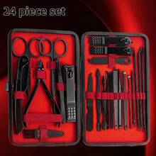 Luxury Manicure And Pedicure Set – Extra Sharp Stainless Steel Nail Clippers, Scissors, Files & Grooming Tools In Stylish Black & Red Case – Professional Nail Care Kit For Men & Women, Travel-Friendly, Perfect Gift For Husband, Boyfriend, Parents, And Valentine's Day