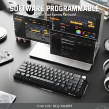 X66 Gasket Wireless Mechanical Keyboard With Volume Knob,60% Bluetooth/2.4GHz/Wired Gaming Keyboard,RGB Backlit,OEM Tri-Color PBT Keycaps,66 Keys Hot Swappable For PC/