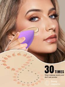 50pcs/Pack Makeup Sponges, Multicolor Makeup Sponge For Foundation Blending, Liquid/Cream/Powder Seamless Smooth Beauty Sponge, Latex-Free Hypoallergenic Dual Use Foundation Puff, Suitable For All Skin Types - 彩色 - 查看 7