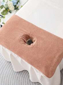 1 Pc Thick Absorbent Spa Towel Massage Sheet Set With Face Hole, Spa Bed Cover Towel For Beauty Salon, Beauty Salon Spa Supplies, Massage Table Bed Cover Towel And Massage Face Rest Cover Bathroom Decor Fall Decor Back To School For Beauty Salon Home Bathroom Shower Towels For Beaty Salon, Hotel Sports,Home Essentials, Towel, Skin Care