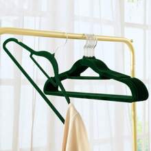 10pcs High Quality Flocked Hangers, Slip-Proof, Thin, Dry/Wet Use, Closet Organizer, Home Storage, Green, Beige, And Pink Colors, Essential Summer Home Items