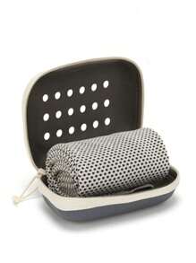 1 pieza Toalla de enfriamiento de secado rápido, toalla suave y transpirable para absorción de frío para deportes, gimnasio, yoga con caja de almacenamiento, apta para golf