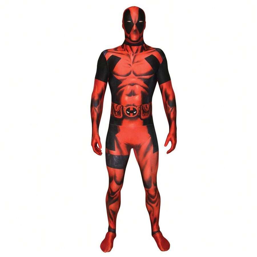Morph Costumes Men's Deadpool Costume - Official Marvel Bodysuit For Halloween Parties | Fun Cosplay Fancy Dress | Lightweight & Stretchy Design
