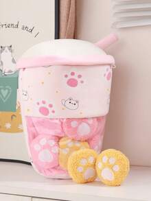 可爱珍珠奶茶毛绒玩具包，毛绒珍珠奶茶毛绒枕头，可拆卸柔软零食茶杯形枕头，适合儿童的创意礼物 - 6 个娃娃 - 彩色 - 查看 14