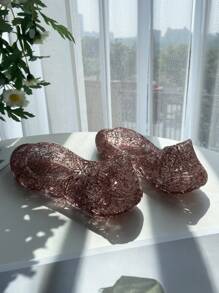 Women's Sandals, Shiny Jelly Hollow Fruit Design Beach & Home Flat Closed Toe Aqua Shoes, Soft Breathable Glitter Rose Pattern Sandals, Summer