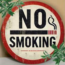 1pc "No Smoking" Retro Sign, 7.8 X 7.8 Inches - Ideal For Indoor/Outdoor Decor, Bars, Garages And Rooms, Great For Room Decoration - Multicolor - View 2