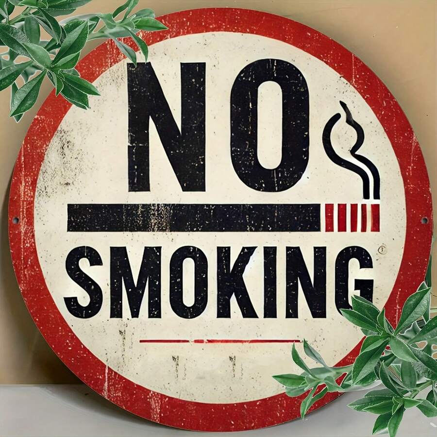 1pc "No Smoking" Retro Sign, 7.8 X 7.8 Inches - Ideal For Indoor/Outdoor Decor, Bars, Garages And Rooms, Great For Room Decoration