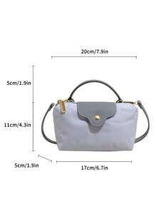 Bolso de mujer con contraste de telas versátil y casual, bolso cuadrado minimalista de nailon, bolso de mano con asa a la moda, bolso de estilo retro con correa extraíble, bolsos para adolescentes, estudiantes universitarias, principiantes y trabajadores de cuello blanco, perfecto para la oficina, la universidad, el trabajo, los negocios y los desplazamientos.
