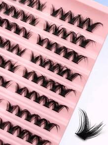 Asiteo 100 Stück D-Curl Einzelwimpern, gemischte Länge, weich, flauschig und leicht, falsche Wimpern, DIY Wimpernbüschel, für tägliches Make-up Verlängerung, Wimpernbüschel, Einzelwimpern, Wimpern, Falsche Wimpern