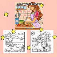 COZY FEMALE MOMENTS Coloring Book, Adult Coloring Book, Unique Cover , Comfortable Space Coloring, Suitable For Adults To Relax Comfortably | The Perfect Gift For Valentine's Day, Christmas, Halloween, New Year's Day, Birthdays And Parties, Suitable For Friends, Family And Colleagues),Coloring Books,Book,Mother's Day,Mom's Gift - Single Piece - View 5