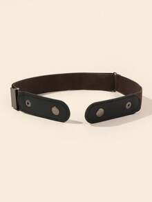 Children's New Elastic Waist Belt, Casual Belt For Jeans Dress - Brown - View 6
