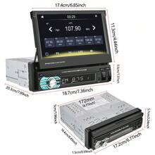Radio para coche 1 DIN de 7 pulgadas con soporte para CarPlay/Android Auto, Mirror Link, TF/USB, SWC, radio FM con respaldo, reproductor multimedia universal para coche con control de voz, cámara en tiempo real de 12 LED, cámara de visión trasera de alta definición AHD y micrófonos (opcionales) - Con cámara de 12 LED y micrófono - Ver 5