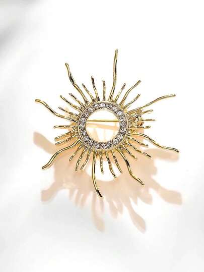 1 adet Vintage Barok Tarzı Güneş Tanrısı Desenli Yuvarlak Kristal Broş, Okul, Ofis Aksesuarları, Gömlekler, Ceketler, Takılar, Noel, Cadılar Bayramı, Giysi Mandalı, Komik, Sevimli Öğretmen Hediyeleri, Kostüm Aksesuarları, Çanta Süsleri için Moda Aksesuarı