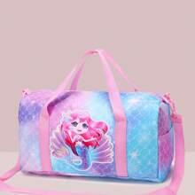 Bolsa de deporte estilo bolso de viaje con diseño de sirena y unicornio para niñas, bolsa de fin de semana, bolsa de viaje, bolsa de dormir, bolsa de gimnasio, bolsa de baile, regalo
