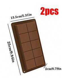 1/2/4pcs Chocolate Mold, Large Thick Silicone Material - Chocolate Bar Mold, Chocolate Dubai, Used To Fill Knafeh Pistachio Chocolate Bars, Make Dubai Chocolate, Suitable For More Dark Chocolate Lover DIY Baking And Party Gatherings, School Season, Mother's Day, Wedding Supplies.