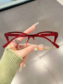 Women's Fashion Eyeglasses, Transparent Lenses, Unisex For Everyday Wear, Suitable For Selfies, Parties And Gatherings With Friends