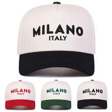 1 件女士米兰意大利卡车司机帽，带刺绣字母，街头时尚棒球帽，适合休闲、春秋旅行、海滩度假 - 彩色 - 查看 7