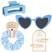 4 PCS Bridesmaid Proposal Gifts Bridesmaid Hair Clips Bridesmaid Scrunchies Bridesmaid Sunglasses Bridal Shower Gifts Silk Satin Soft Hair Accessories Bridesmaid Wedding Favor Women,Christmas - Multicolor - View 4